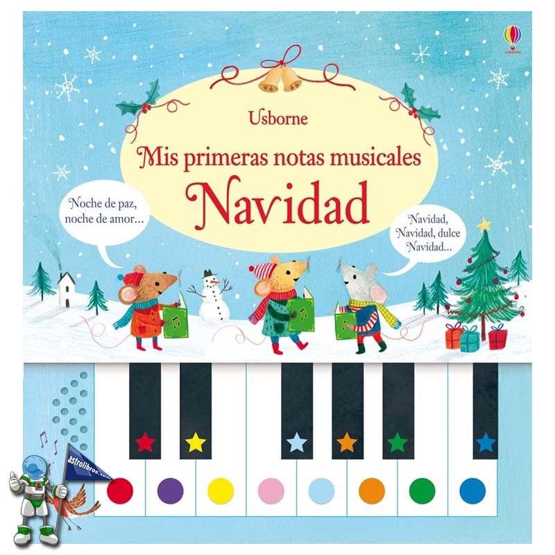 Mis primeras notas musicales Navidad | Libro piano | Libros de navidad Usborne | Astrolibros librería infantil Vitoria-gasteiz | Librería online